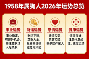 1958年屬狗2026年運勢如何
